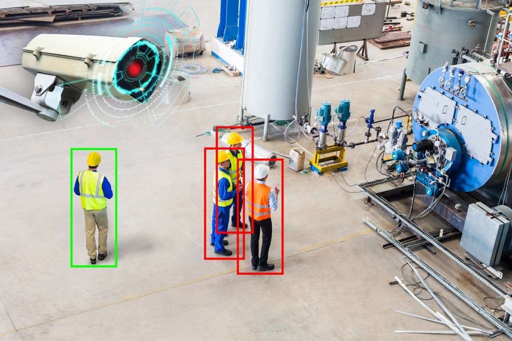 Detecting workers and protective equipment on site with image processing