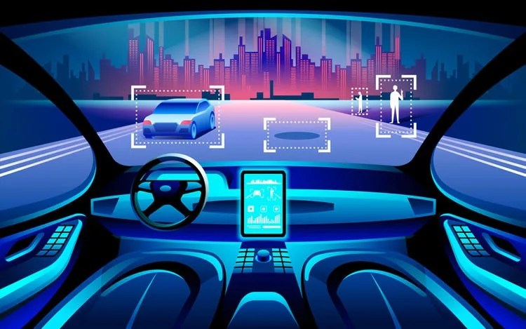 Object detection with image processing seen from a car cockpit